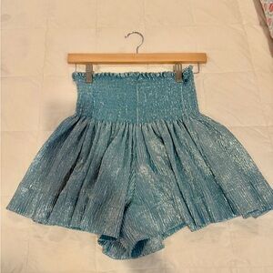 Shimmering Blue Pleated Skort